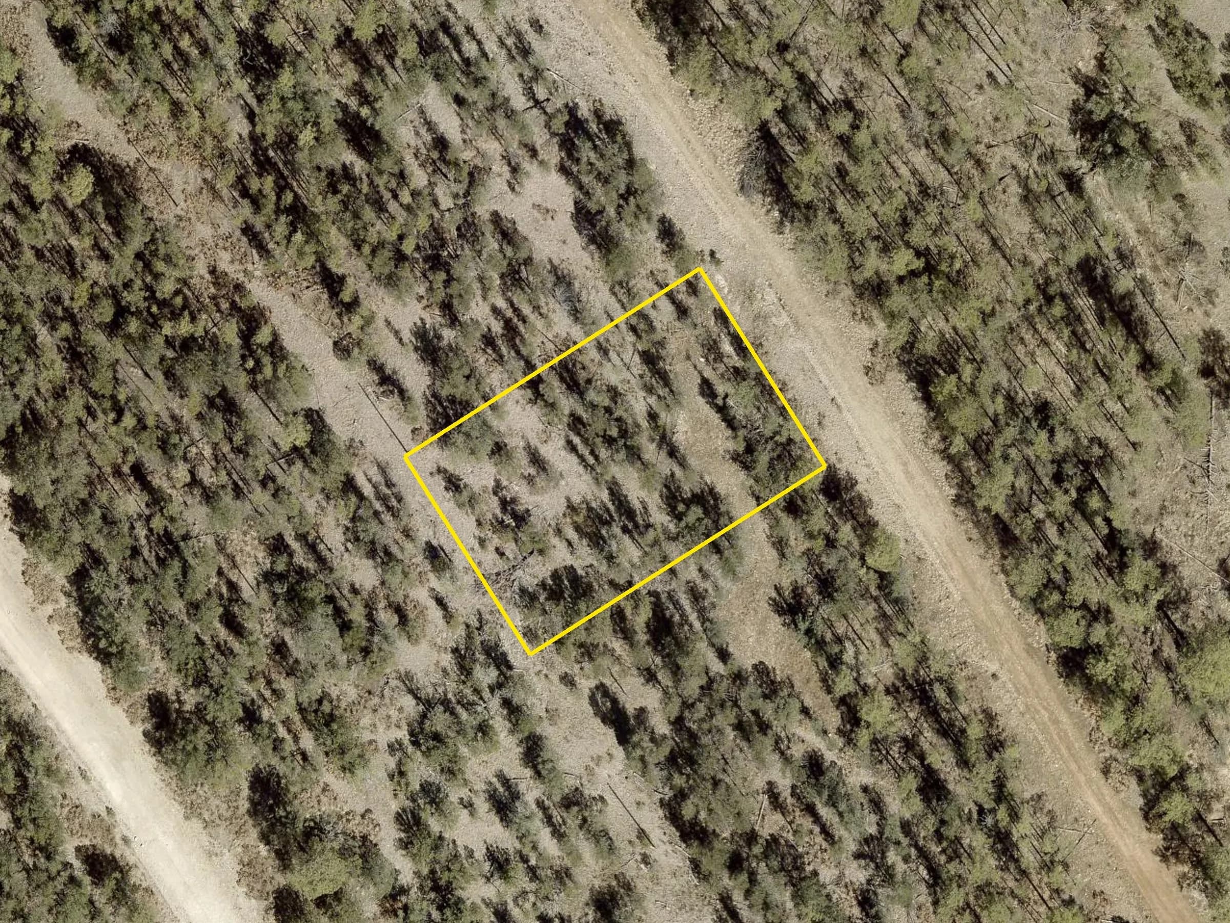County 2026 aerial with the lot outlined in yellow