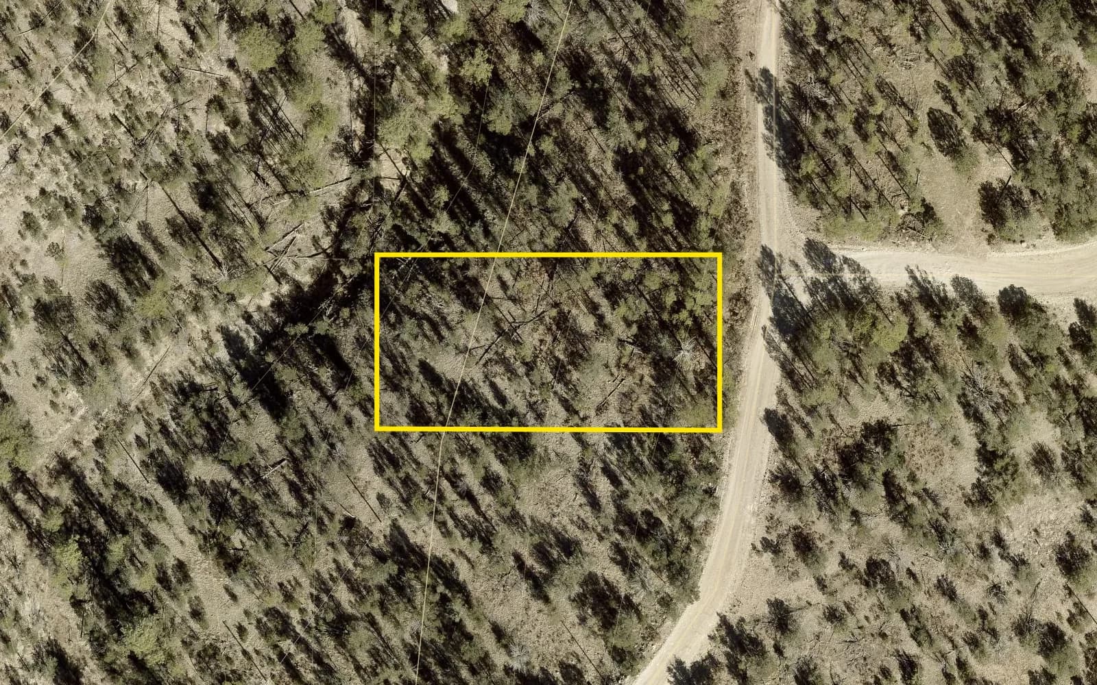 County 2026 aerial with the lot outlined in yellow