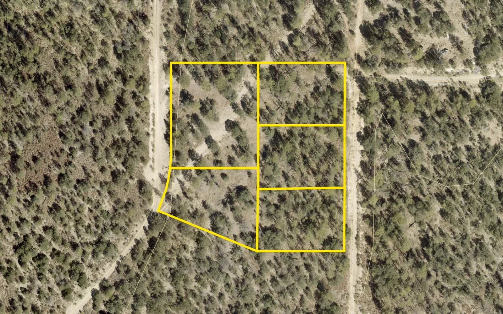 County 2026 aerial with the lot outlined in yellow