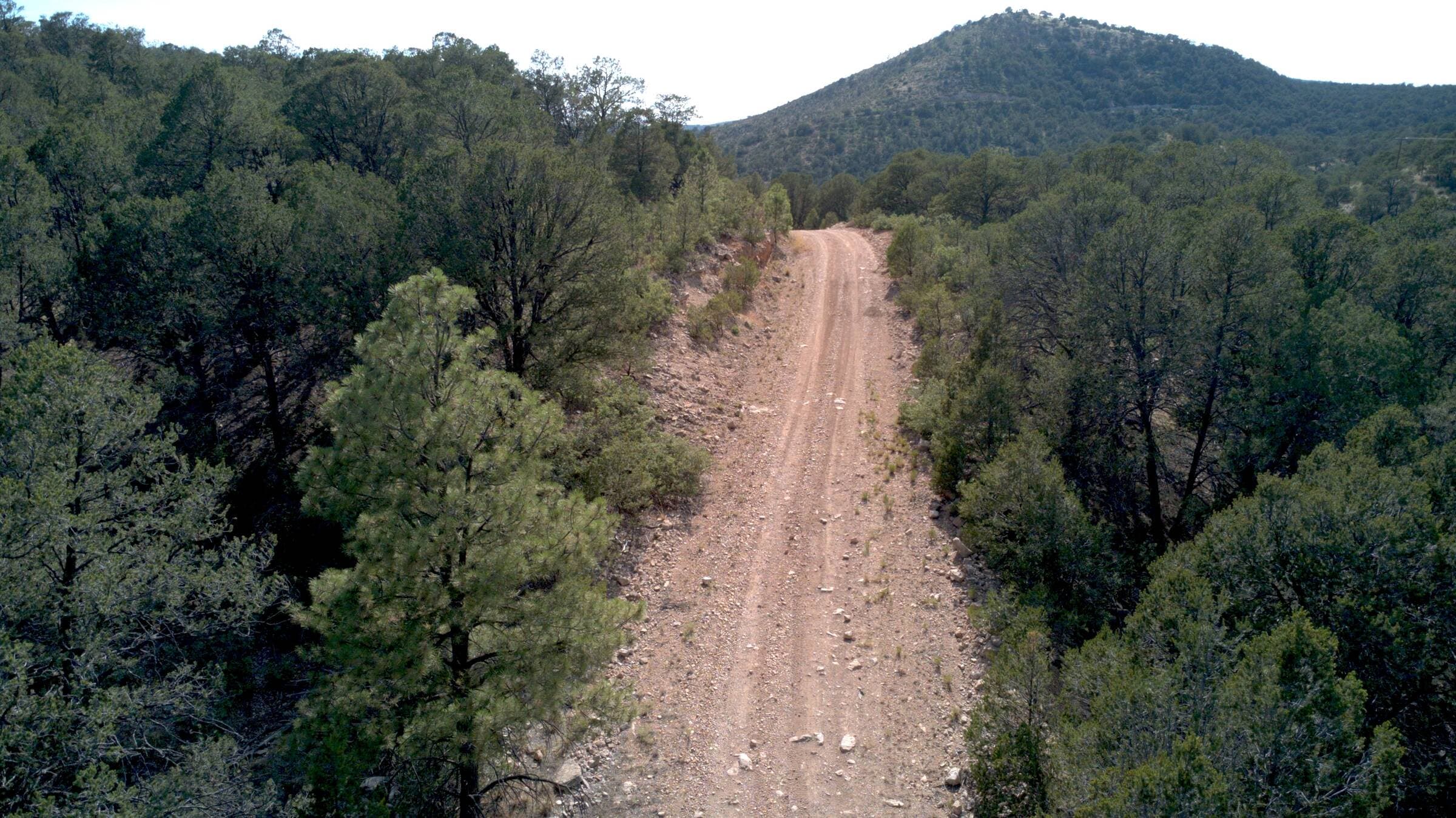 Aerial view of the forested mountains around Timberon, New Mexico